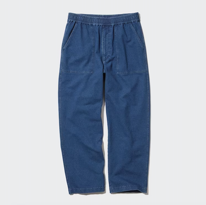 Washed Jersey Ankle Pants (Denim)