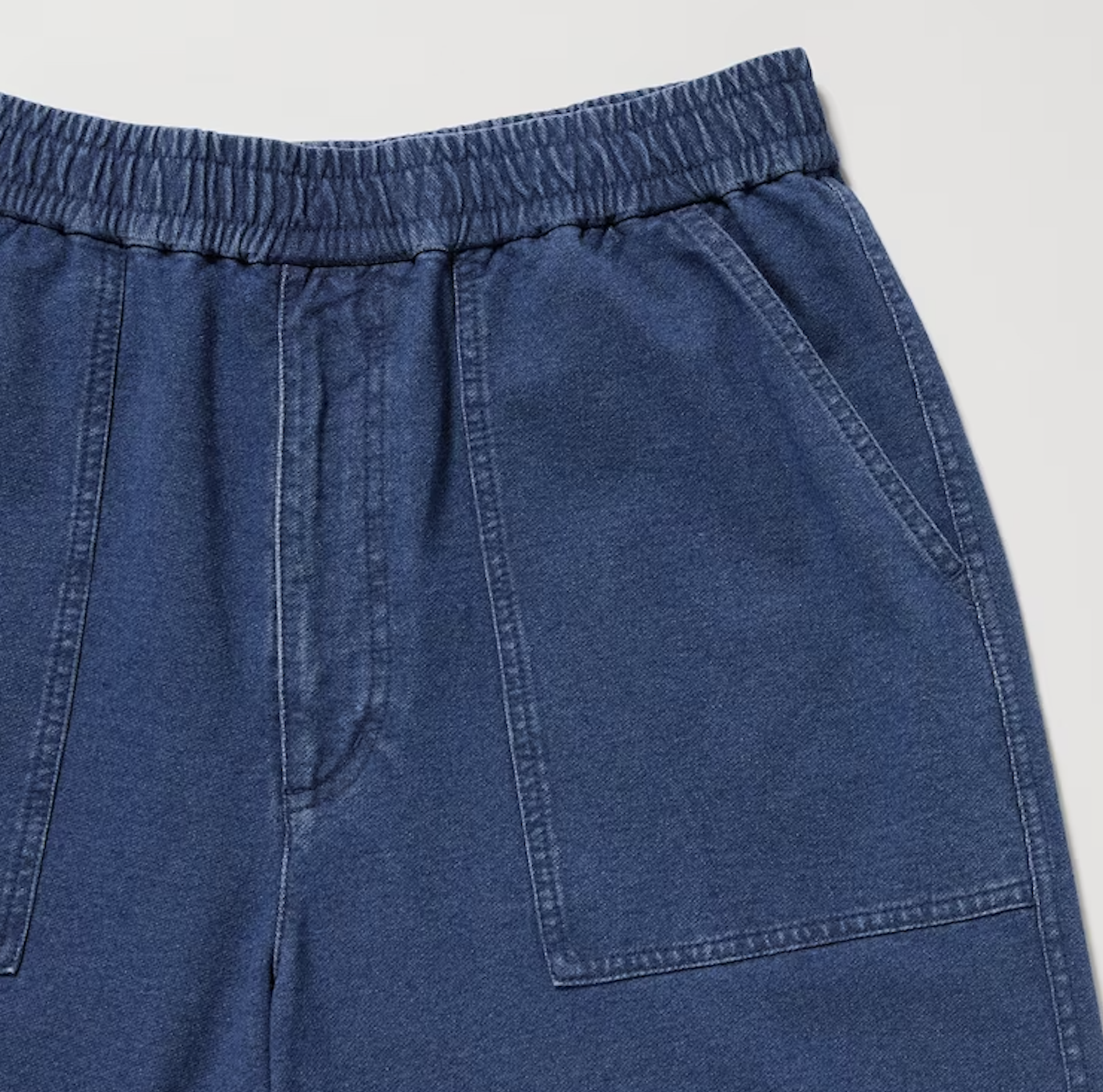 Washed Jersey Ankle Pants (Denim)